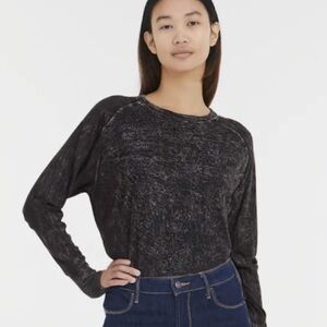 NWOT Black Vintage Wash Relaxed Long Sleeve Tee by Zella- Size M